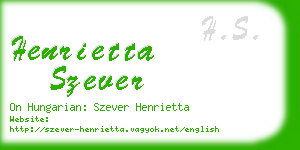 henrietta szever business card